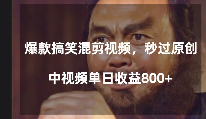 爆款搞笑混剪视频，百分百过原创，单日中视频播放收益800+【揭秘】-萝卜兔资源站