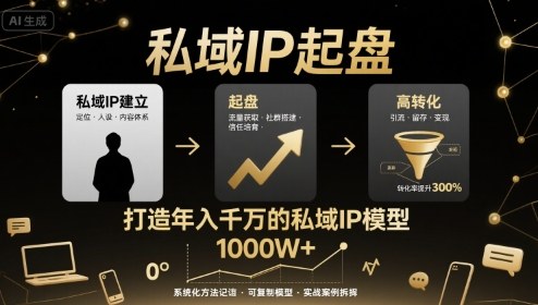 私域IP起盘，私域ip建立、起盘、高转化，打造年入千万的私域ip模型-萝卜兔资源站