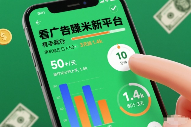 看广告賺米新平台,有手就行,单机稳定日入50+,操作10分钟上手,3天搞了1.4k【揭秘】-萝卜兔资源站