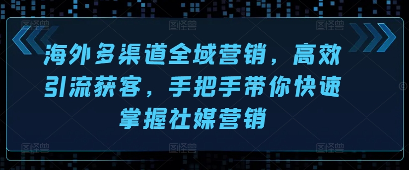 海外多渠道全域营销，高效引流获客，手把手带你快速掌握社媒营销-萝卜兔资源站