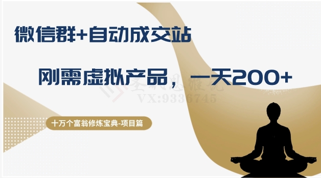 十万个富翁修炼宝典之8.微信群+自动成交站，刚需虚拟产品，一天200+-萝卜兔资源站
