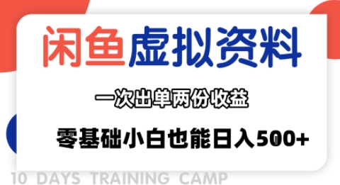 闲鱼虚拟资料新变现玩法，信息差项目，一次出单两份收益，无需囤货，可批量矩阵，零基础小白也能日入多张-萝卜兔资源站