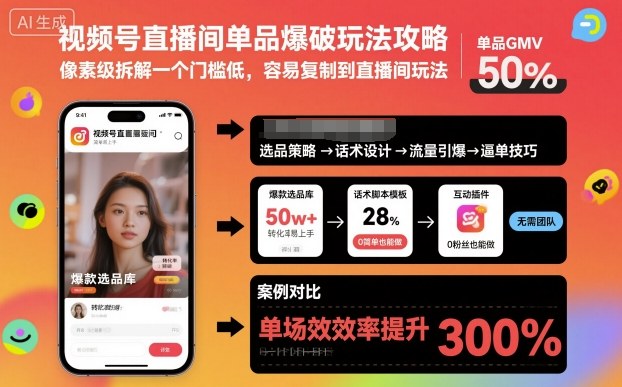 视频号直播间单品爆破玩法攻略,像素级拆解一个门槛低,容易复制到直播间玩法-萝卜兔资源站