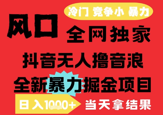 25年6月高爆抖音无人直播最新撸音浪掘金项目，解放双手小白可做，无脑日入1k+，门槛低【揭秘】-萝卜兔资源站