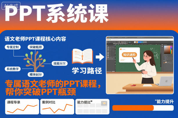 PPT系统课，专属语文老师的PPT课程，帮你突破PPT瓶颈-萝卜兔资源站