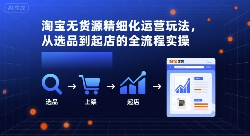 淘宝无货源精细化运营玩法，从选品到起店的全流程实操-萝卜兔资源站