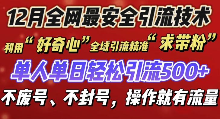 12 月份全网最安全引流创业粉技术来袭，不封号不废号，有操作就有流量【揭秘】-萝卜兔资源站