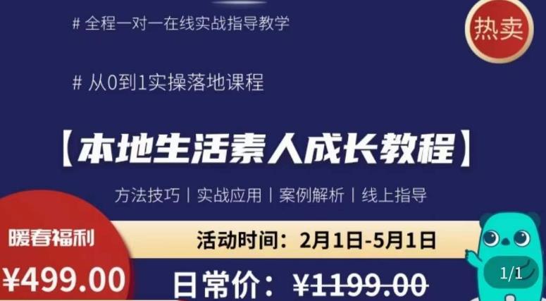 本地生活素人成长教程，​从0-1落地实操课程，方法技术，实战应用，案例解析-萝卜兔资源站