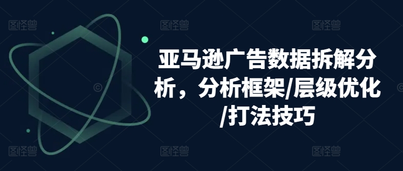 亚马逊广告数据拆解分析，分析框架/层级优化/打法技巧-萝卜兔资源站