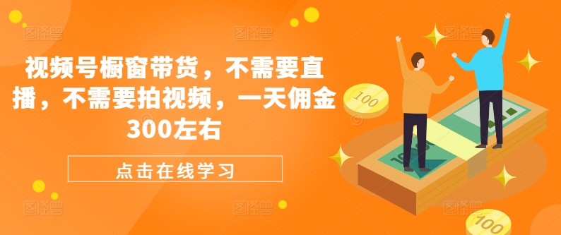 视频号橱窗带货，不需要直播，不需要拍视频，一天佣金300左右-萝卜兔资源站