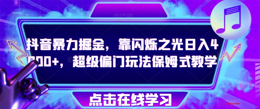 抖音暴力掘金，靠闪烁之光日入4000+，超级偏门玩法保姆式教学-萝卜兔资源站
