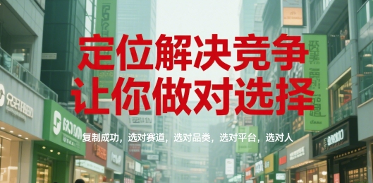 定位解决竞争，让你做对选择，复制成功，选对赛道，选对品类，选对平台，选对人-萝卜兔资源站