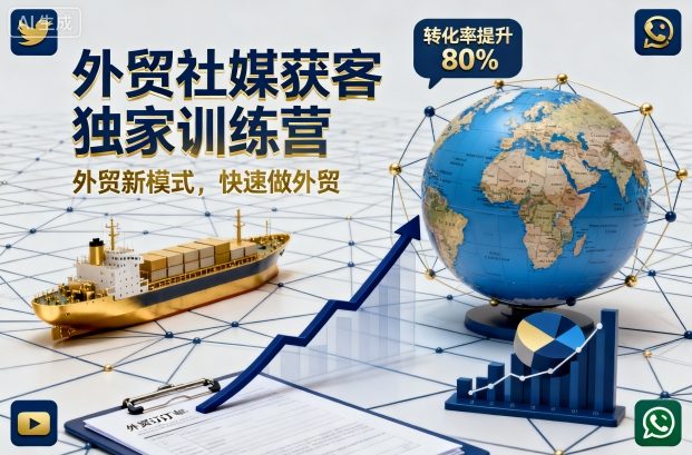 外贸社媒获客独家训练营,外贸新模式,快速做外贸-萝卜兔资源站
