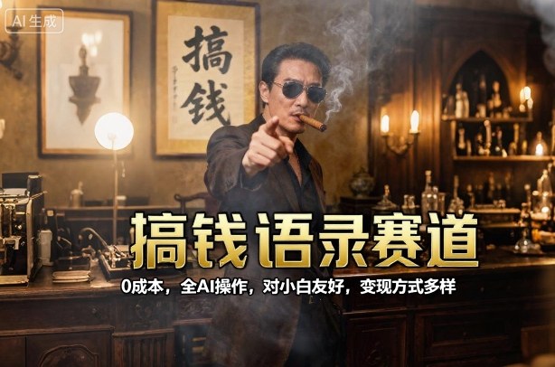 搞钱语录赛道，0成本，全AI操作，对小白友好，变现方式多样-萝卜兔资源站