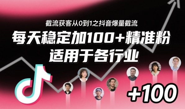 截流获客从0到1之抖音爆量截流,每天稳定加100+精准粉,适用于各行业-萝卜兔资源站
