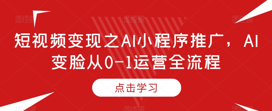 短视频变现之AI小程序推广，AI变脸从0-1运营全流程-萝卜兔资源站