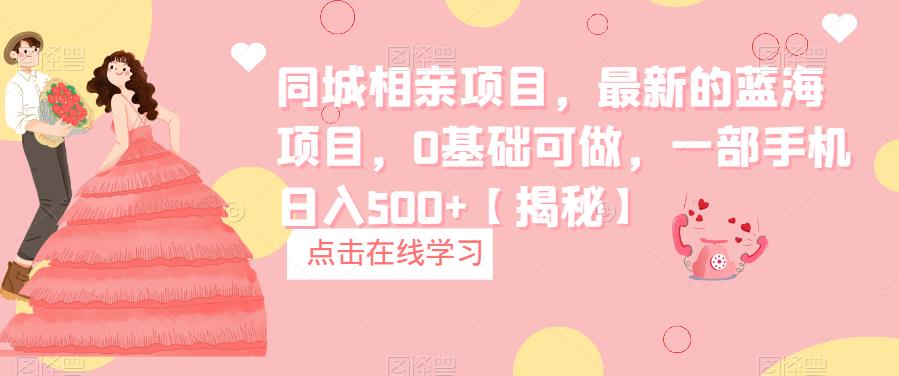 同城相亲项目，最新的蓝海项目，0基础可做，一部手机日入500+【揭秘】-萝卜兔资源站