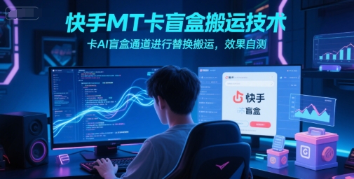 快手MT卡盲盒搬运技术，卡AI盲盒通道进行替换搬运，效果自测-萝卜兔资源站