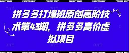 拼多多打爆班原创高阶技术第43期，拼多多高价虚拟项目-萝卜兔资源站