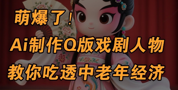 用Ai制作Q版戏剧人物，手把手教你吃透中老年经济，5分钟一个成品，多渠道变现-萝卜兔资源站