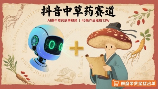 抖音中草药赛道，用AI做中草药故事视频，45条作品涨粉13W，橱窗带货猛猛出单-萝卜兔资源站