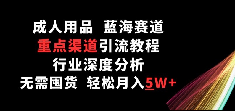 成人用品，蓝海赛道，重点渠道引流教程，行业深度分析，无需囤货，轻松月入5W+【揭秘】-萝卜兔资源站