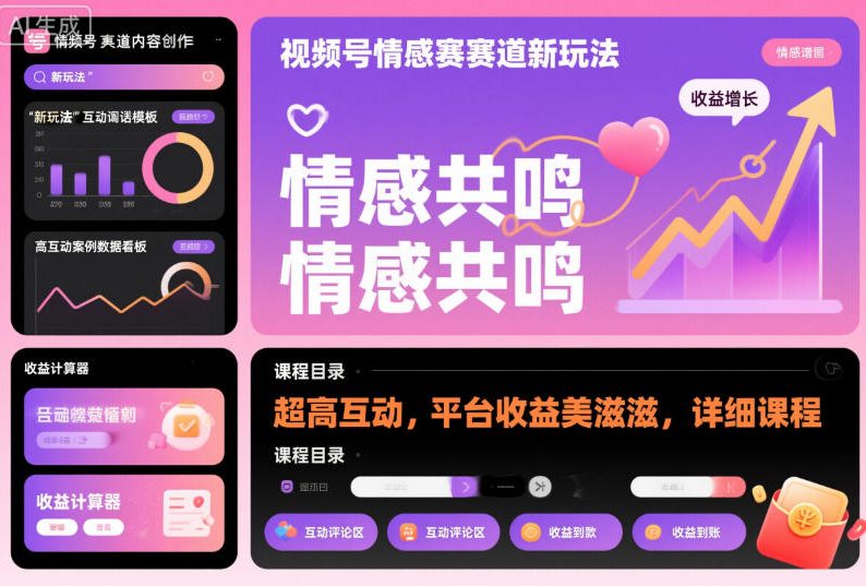 视频号情感赛道新玩法,超高互动,平台收益美滋滋,详细课程-萝卜兔资源站