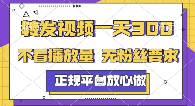 转发视频一天3张+，正规平台放心做，不看播放量，无粉丝要求，随时随地挣收益【揭秘】-萝卜兔资源站