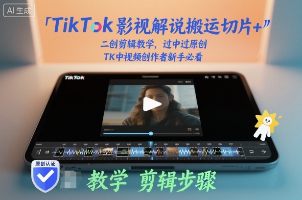 TikTok影视解说搬运切片+二创剪辑教学，过中过原创，TK中视频创作者新手必看-萝卜兔资源站