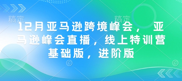 12月亚马逊跨境峰会， 亚马逊峰会直播，线上特训营基础版，进阶版-萝卜兔资源站