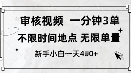 审核视频，10秒一单，不限时间，不限单量，新人小白一天4张+【揭秘】-萝卜兔资源站