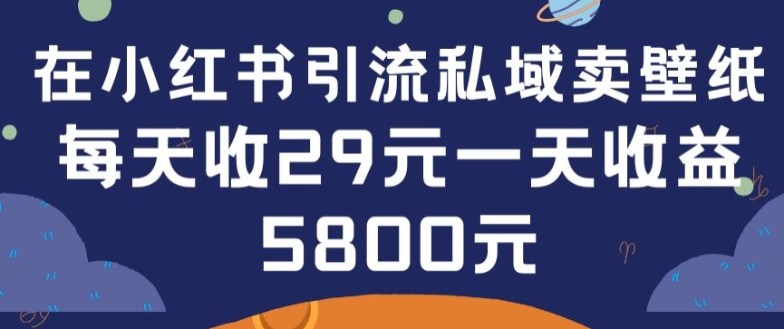 在小红书引流私域卖壁纸每张29元单日最高卖出200张(0-1搭建教程)【揭秘】-萝卜兔资源站