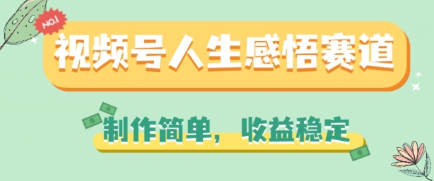 视频号人生感悟赛道，制作简单，收益稳定【揭秘】-萝卜兔资源站