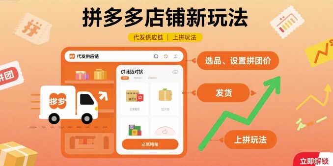 拼多多店铺新玩法，代发供应链上拼玩法-萝卜兔资源站