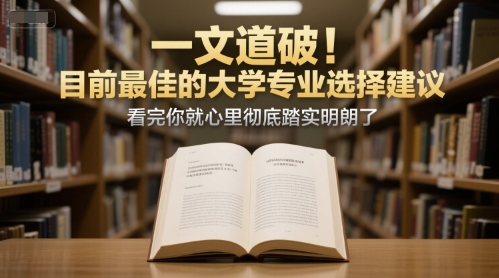 付费文章：一文道破！目前最佳的大学专业选择建议，看完你就心里彻底踏实明朗了-萝卜兔资源站