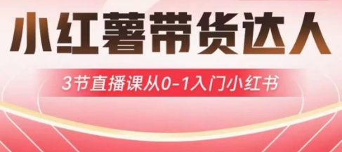 小红薯达人带货启航计划，3节直播课从0-1入门小红书-萝卜兔资源站
