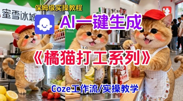 Coze扣子工作流一键生成胖橘猫打工短视频，保姆级实操搭建教学-萝卜兔资源站