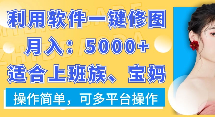 利用软件一键修图月入5000+，适合上班族、宝妈，操作简单，可多平台操作【揭秘】-萝卜兔资源站