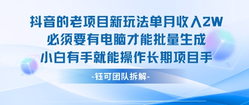 老项目新玩法单月收入2W小白有手就能操作长期项目-萝卜兔资源站