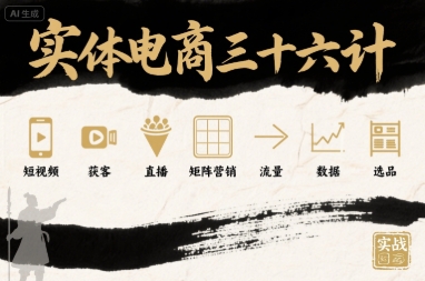实体电商三十六计，短视频-获客-直播-矩阵营销-流量-数据-选品-萝卜兔资源站