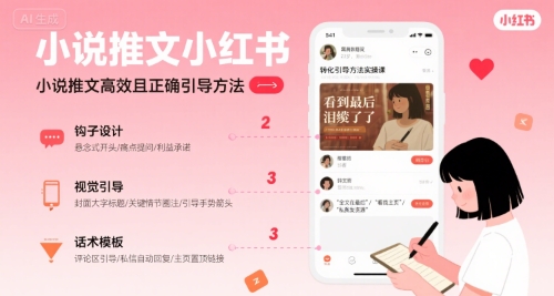 小说推文小红书高转化引导方法实操课，小说推文高效且正确引导方法-萝卜兔资源站