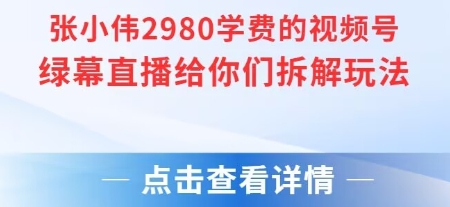 张小伟2980付费额视频号绿幕直播给你们拆解玩法-萝卜兔资源站