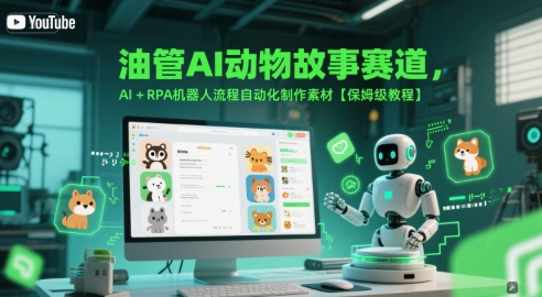 油管AI动物故事赛道，AI+RPA机器人流程自动化制作素材【保姆级教程】-萝卜兔资源站