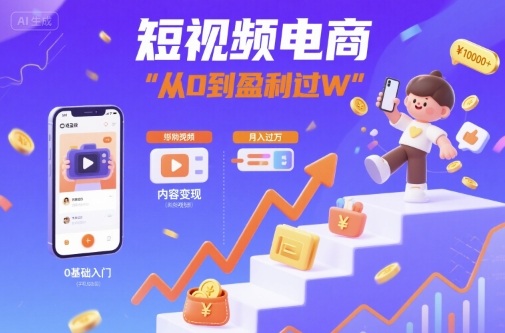 短视频电商：短视频变现从0到盈利过W-萝卜兔资源站