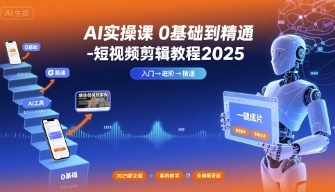 AI实操课0基础到精通-短视频剪辑教程2025-萝卜兔资源站