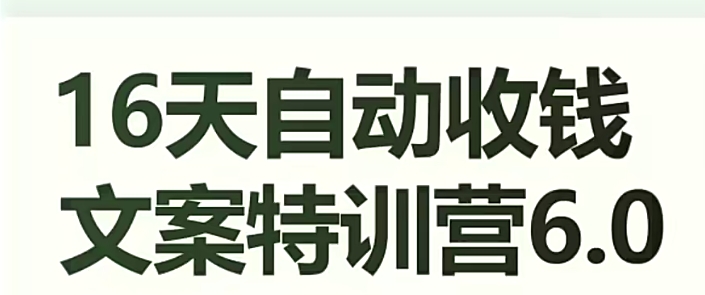 16天自动收钱文案特训营6.0，学会儿每天自动咔咔收钱-萝卜兔资源站