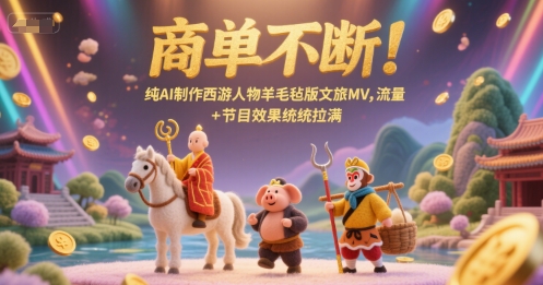商单不断！纯AI制作西游人物羊毛毡版文旅MV，流量+节目效果统统拉满-萝卜兔资源站