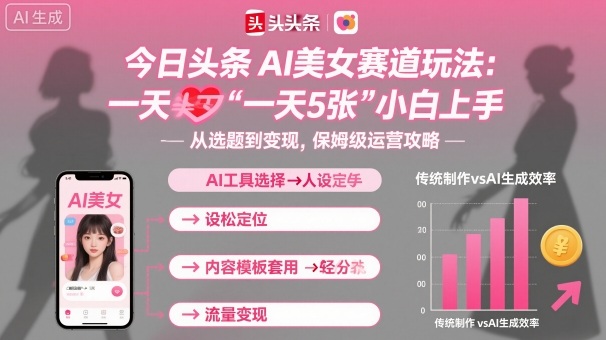 今日头条AI美女赛道玩法，一天轻松5张，小白轻松上手-萝卜兔资源站