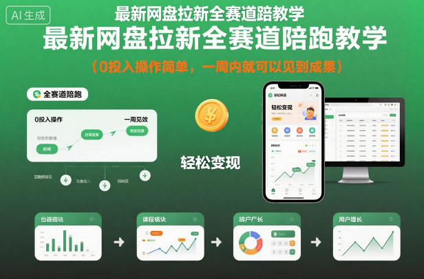 最新网盘拉新全赛道陪跑教学,0投入操作简单,一周内就可以见到成果-萝卜兔资源站