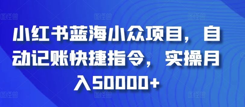 小红书蓝海小众项目，自动记账快捷指令，实操月入50000+【揭秘】-萝卜兔资源站